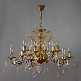 Люстра большая хрустальная Ambiente 8888/6+6 AB Leaf Crystal