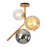 Люстра на штанге Elvan LU-9932/3R-E14-BrClAmbSm