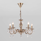Люстра подвесная хрустальная Eurosvet 10102/5 античная бронза/прозрачный хрусталь Strotskis