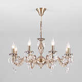 Люстра подвесная хрустальная Eurosvet 10102/8 античная бронза/прозрачный хрусталь Strotskis