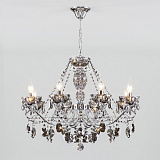 Люстра подвесная хрустальная Eurosvet 10103/8 хром/дымчатый хрусталь Strotskis