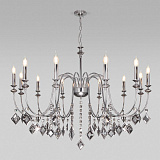 Люстра подвесная хрустальная Eurosvet 10120/12 хром/дымчатый хрусталь Strotskis Smart