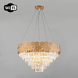 Люстра подвесная хрустальная Eurosvet 10124/8 золото/прозрачный хрусталь Strotskis Smart