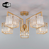 Люстра потолочная хрустальная Eurosvet 10126/5 золото/прозрачный хрусталь Strotskis Smart