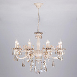 Люстра подвесная Eurosvet 3281/8 белый с золотом/тонированный хрусталь Strotskis