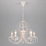 Люстра подвесная Eurosvet 3305/5 белый с золотом/прозрачный хрусталь Strotskis