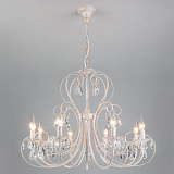 Люстра подвесная Eurosvet 3305/8 белый с золотом/прозрачный хрусталь Strotskis