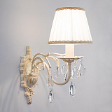 Светильник настенный Eurosvet 3637/1 белый с золотом/прозрачный хрусталь Strotskis