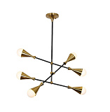 Люстра на штанге галогеновая Lumina Deco LDP 6029-6 BK+MD