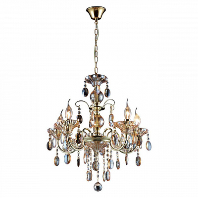 Люстра подвесная хрустальная Toplight TL7210D-05GD